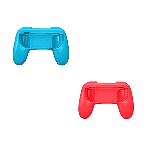 Althemax 2x Joy-Con Controller Remote dock Case Handle Grip Accessory Joy-Con Black For Nintendo Switch Mario Car Racing Games (Red & Blue)