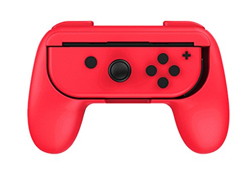 Althemax 2x Joy-Con Controller Remote dock Case Handle Grip Accessory Joy-Con Black For Nintendo Switch Mario Car Racing Games (Red & Blue) - Image 4