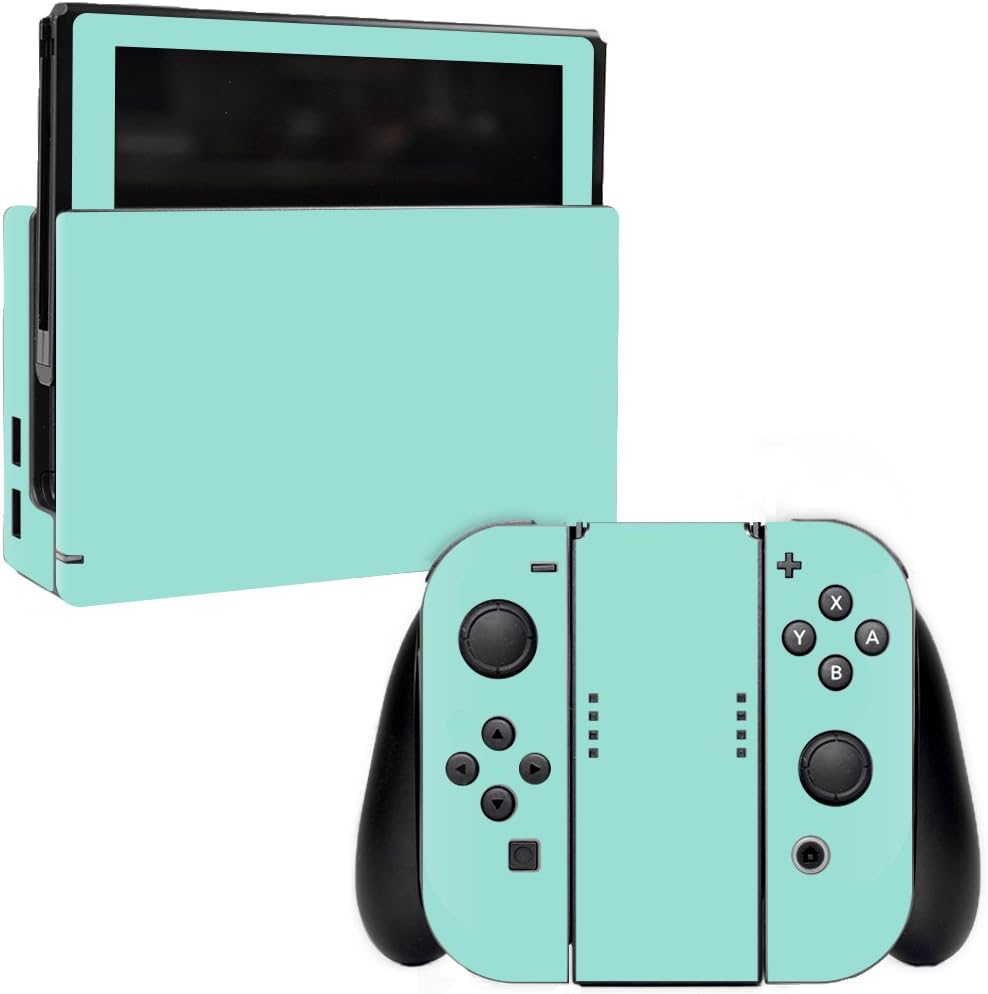 MightySkins Skin Compatible with Nintendo Switch - Solid Seafoam | Protective, Durable, and Unique Vinyl Decal wrap Cover | Easy to Apply, Remove, and Change Styles | Made in The USA