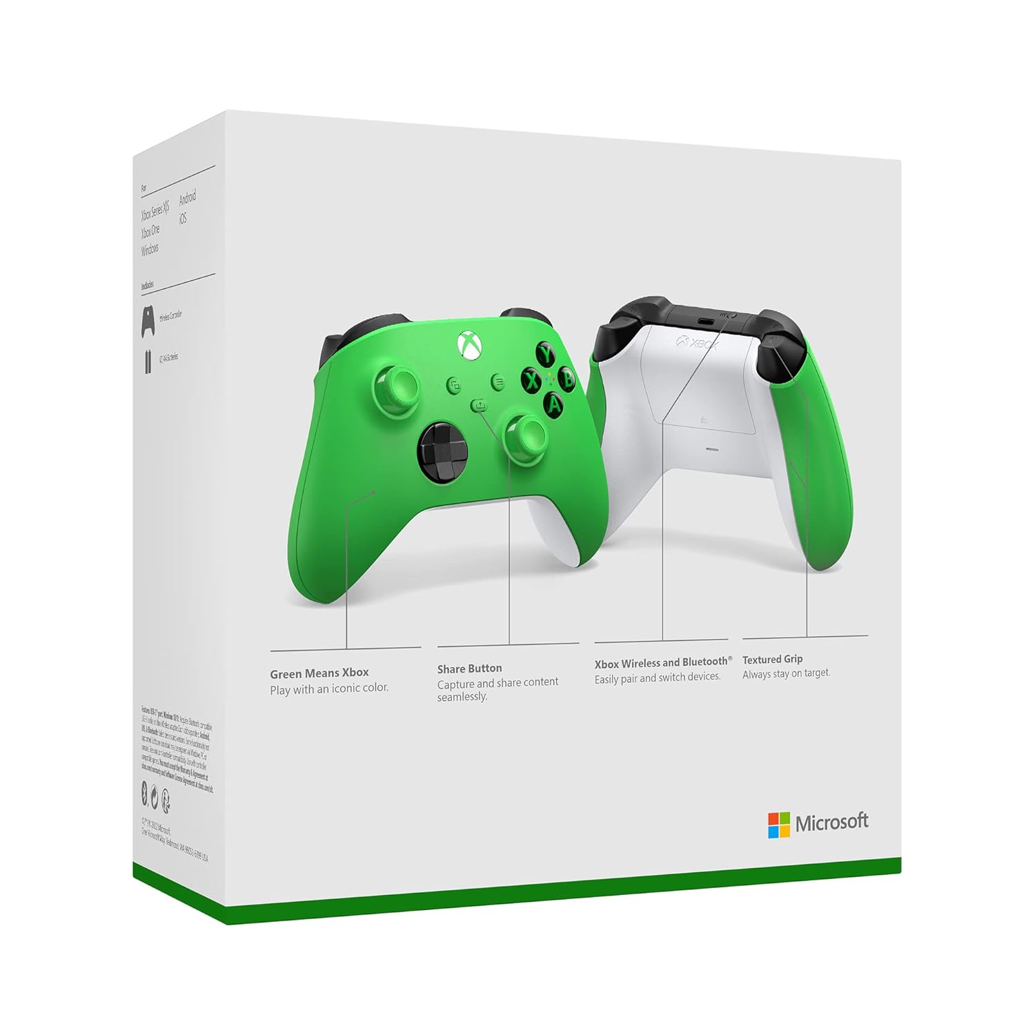 Xbox Core Wireless Gaming Controller – Velocity Green Series X|S, One, Windows PC, Android, and iOS - Image 6