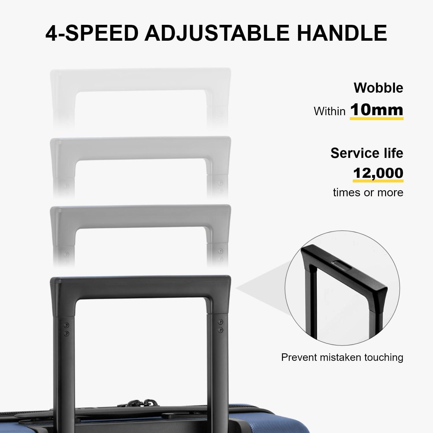LEVEL8 Carry on Luggage Airline Approved, Carry on Suitcases with Wheels, Lightweight Hardside Luminous Textured Luggage for Travel, Tsa Approved, 20-Inch Carry-On, Navy - Image 6