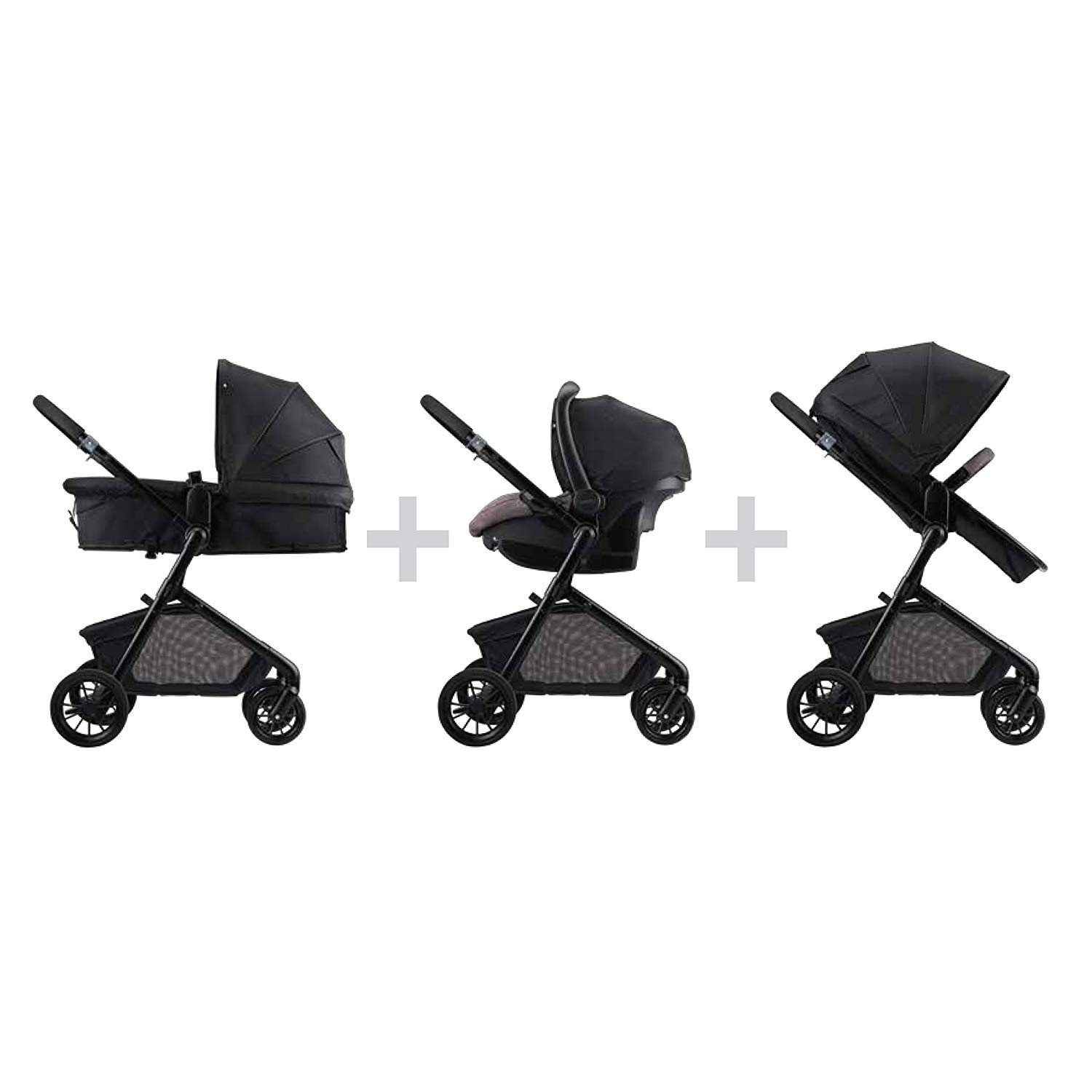 Evenflo Pivot Modular Travel System with LiteMax Infant Car Seat with Anti-Rebound Bar (Casual Gray) - Image 3