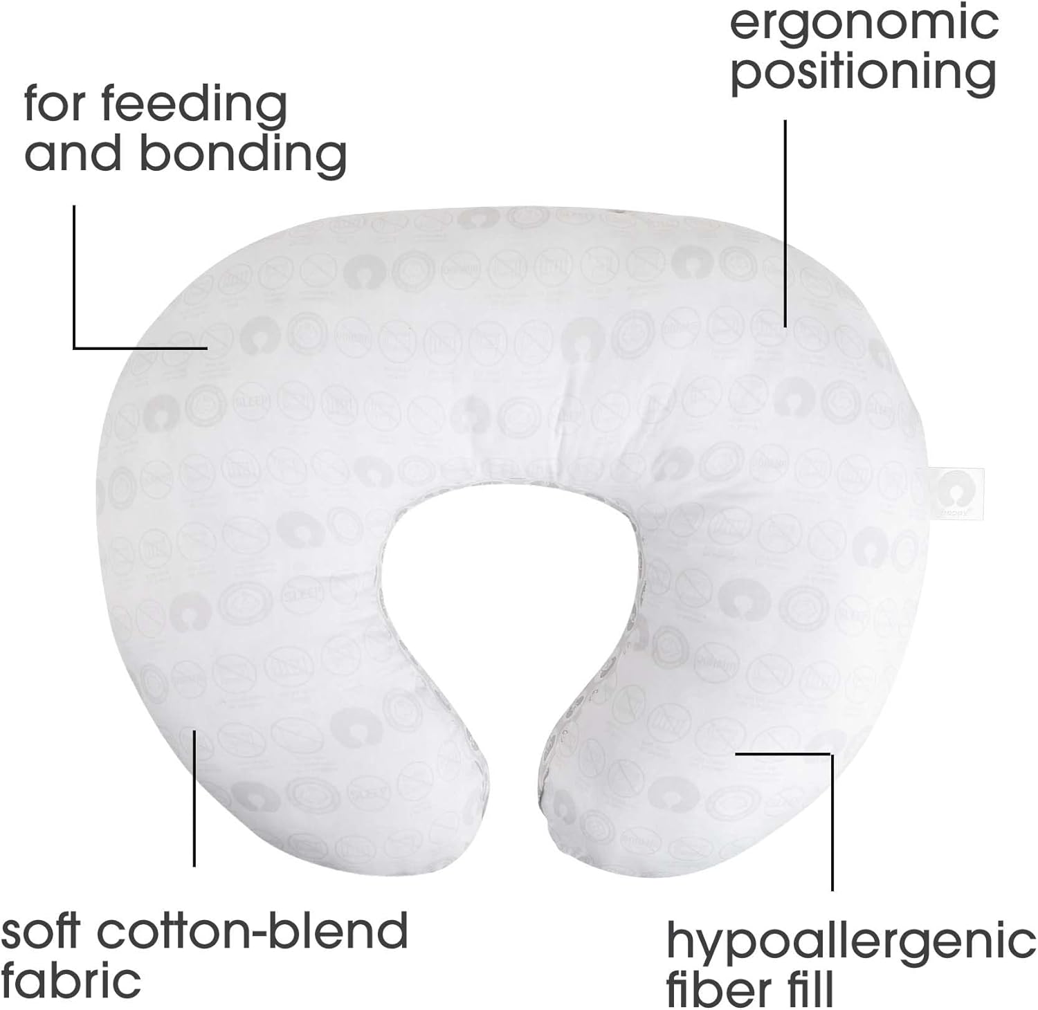 Boppy Bare Naked Original Nursing Pillow, Pillow Only, Cover Sold Separately, Ergonomic Nursing Essentials for Breastfeeding and Bottle Feeding, with Firm Fiber Fill - Image 3