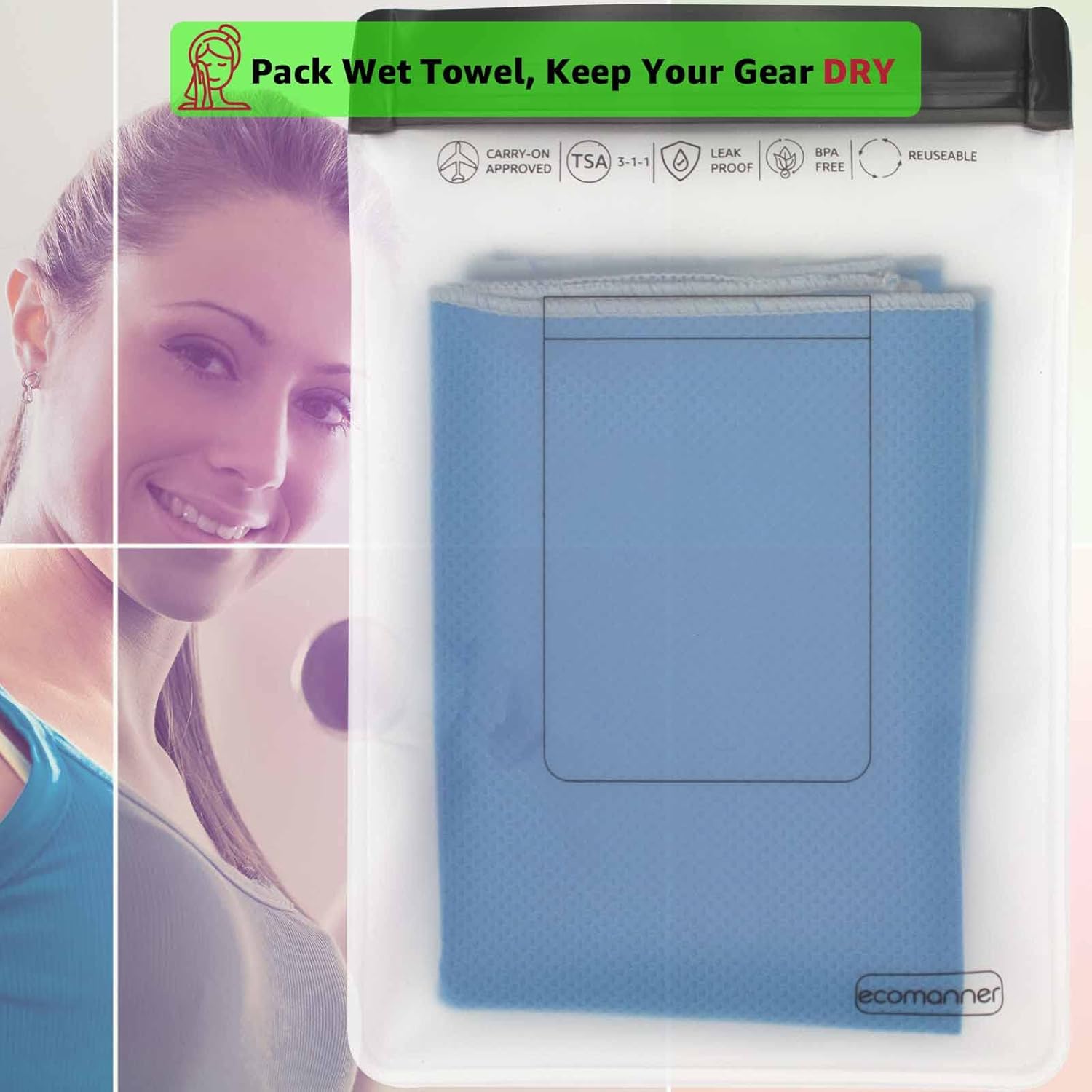 4 Pack TSA Approved Toiletry Bag Leak Proof Zipper Free, TSA Toiletry Bag Clear Quart Size for Travel Carry-on (2 Small and 2 Large Size) - Image 6