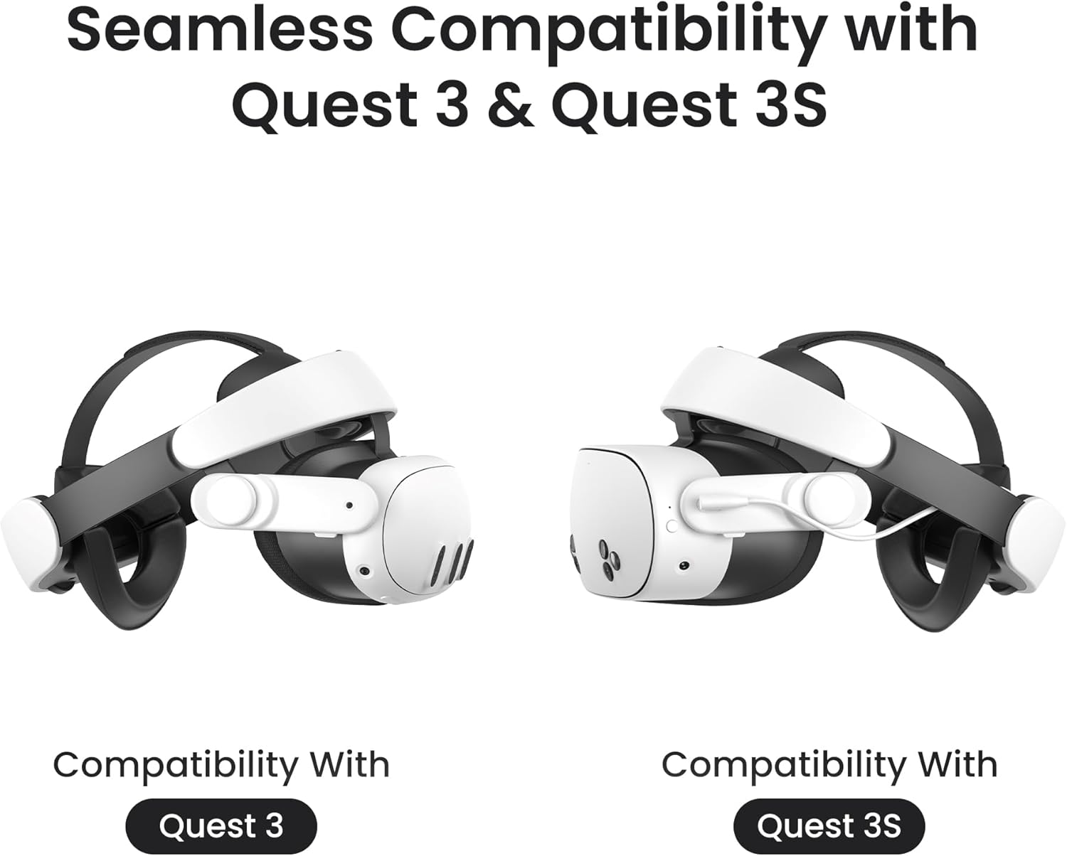 Kiwi Design H4 Boost Comfort Battery Head Strap Accessories for Meta/Oculus Quest 3/Quest 3s, Dual Fast Charge The VR Headset and Battery Strap in 2.5h, Halo Head Strap Reduce Facial Pressure - Image 4