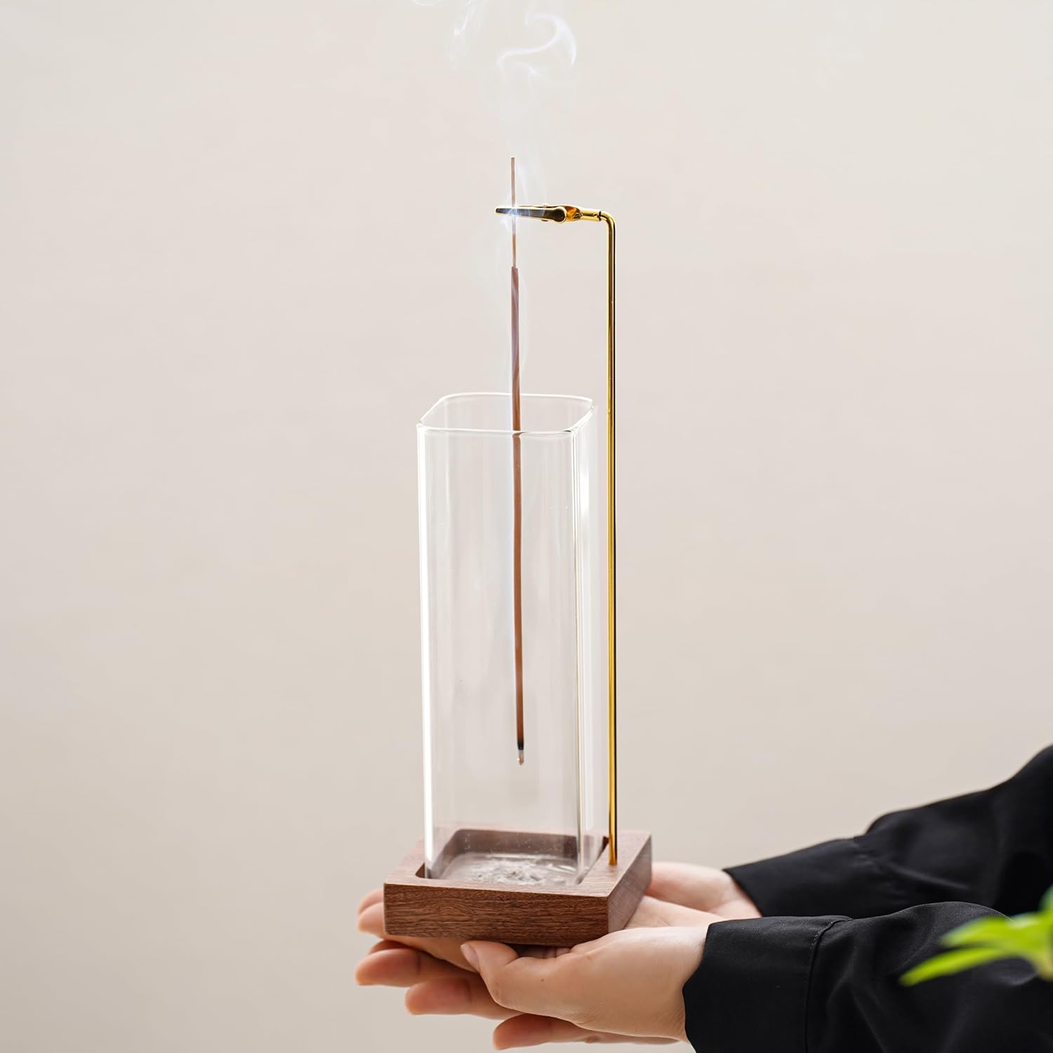 Ceremony Incense Holder, Wooden Incense Holder for Sticks with Glass Ash Catcher, Anti-ash Incense Burner with 20 Incense Sticks and a Ash Brush for Meditation Yoga Spa Room Decor - Image 8