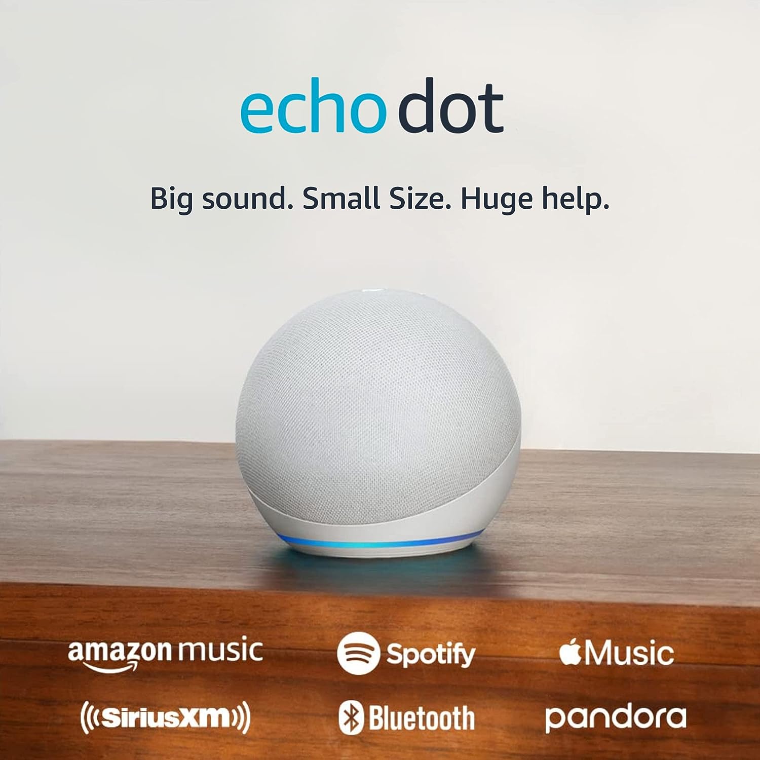 Amazon Echo Dot (newest model), Vibrant sounding Alexa speaker, Great for bedrooms, dining rooms and offices, Glacier White