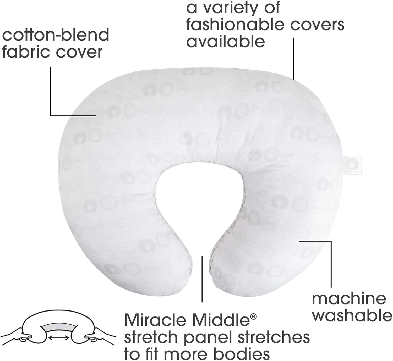 Boppy Bare Naked Original Nursing Pillow, Pillow Only, Cover Sold Separately, Ergonomic Nursing Essentials for Breastfeeding and Bottle Feeding, with Firm Fiber Fill - Image 2