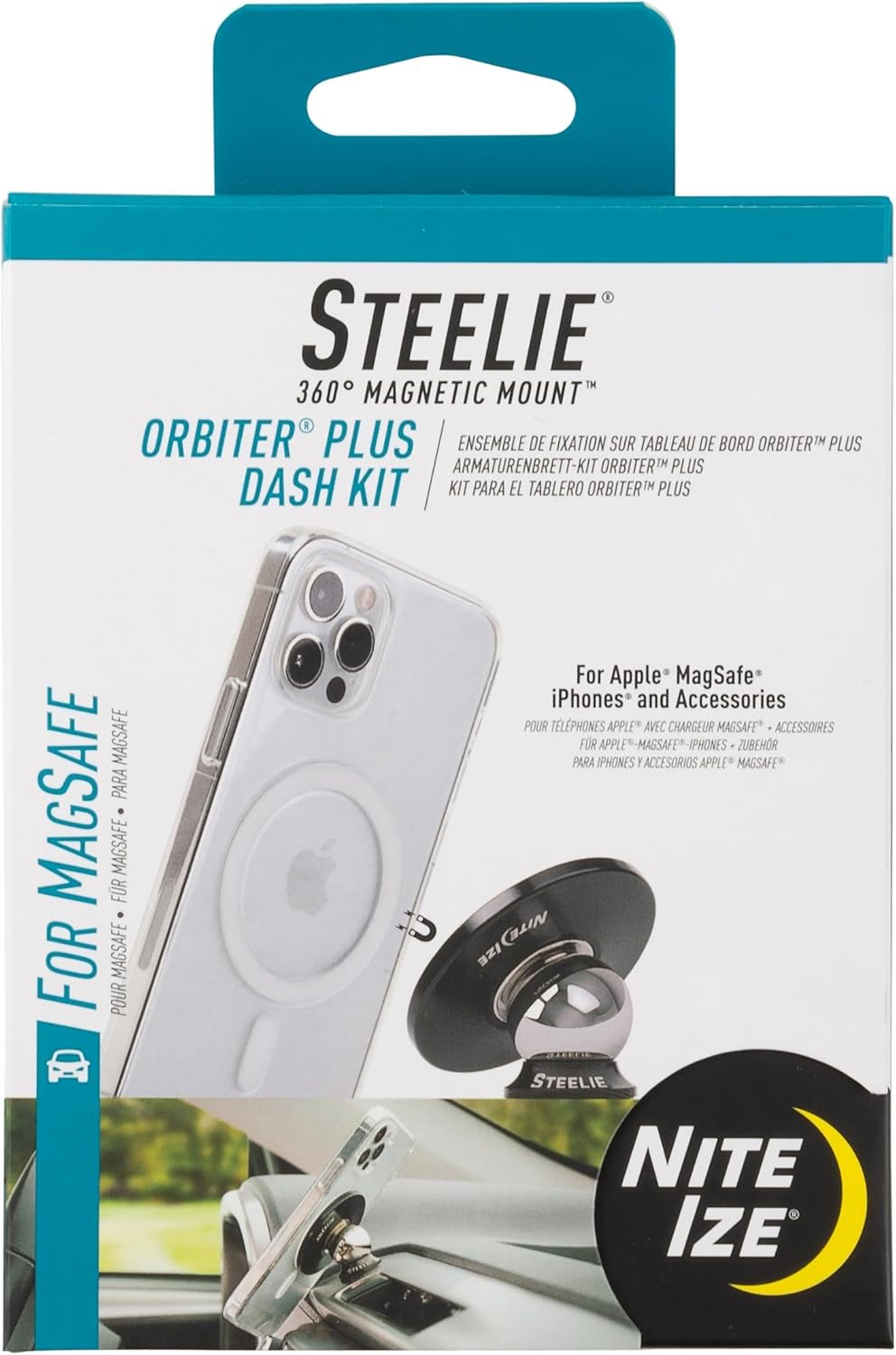 Nite Ize Steelie Orbiter Plus Dash Mount - Magnetic Phone Mount for Car Dashboards - Car Phone Holder Mount - Car Dashboard and Cell Phone Accessories - Phone Mount with Neodymium Magnets