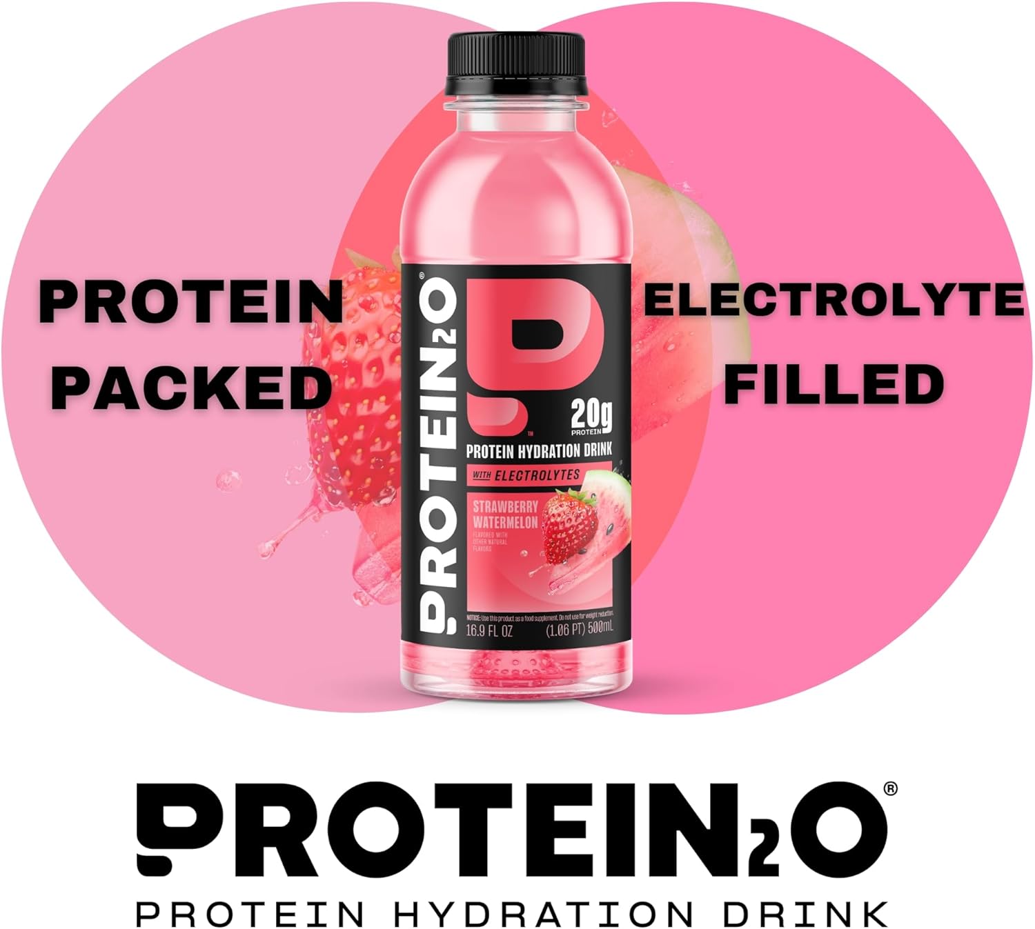Protein2o 20g Whey Protein Isolate Hydration Drink, 350mg of Electrolytes, Vitamins B5 & B6, Sugar Free, Strawberry Watermelon, 16.9 oz Bottle (12 Count) - Image 7
