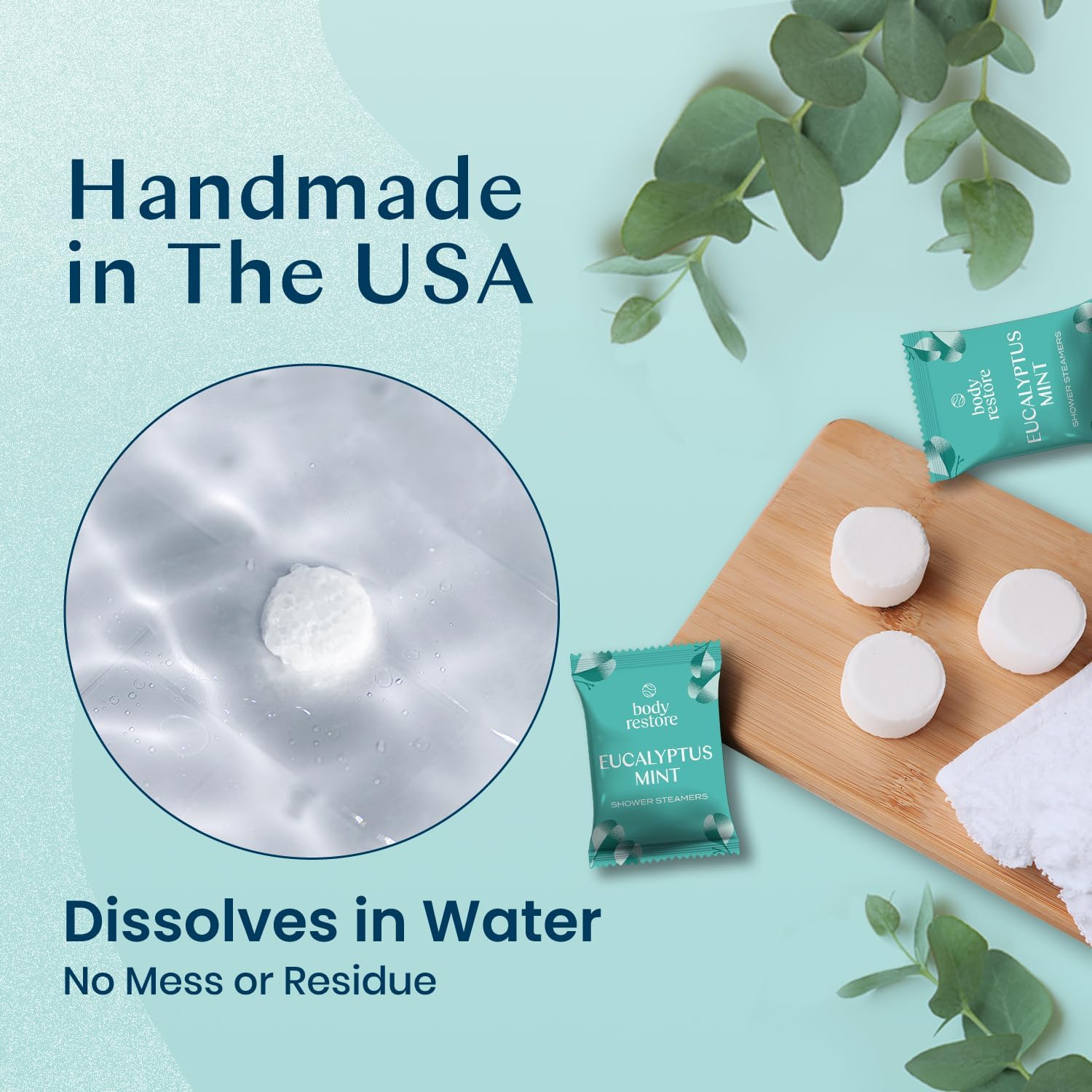 Body Restore Shower Steamers Aromatherapy 15 Pack - Easter Basket Stuffers, Relaxation Birthday Gifts for Mom, Dad, Best Friend, Travel Essentials, Stress Relief, Self Care - Eucalyptus - Image 4