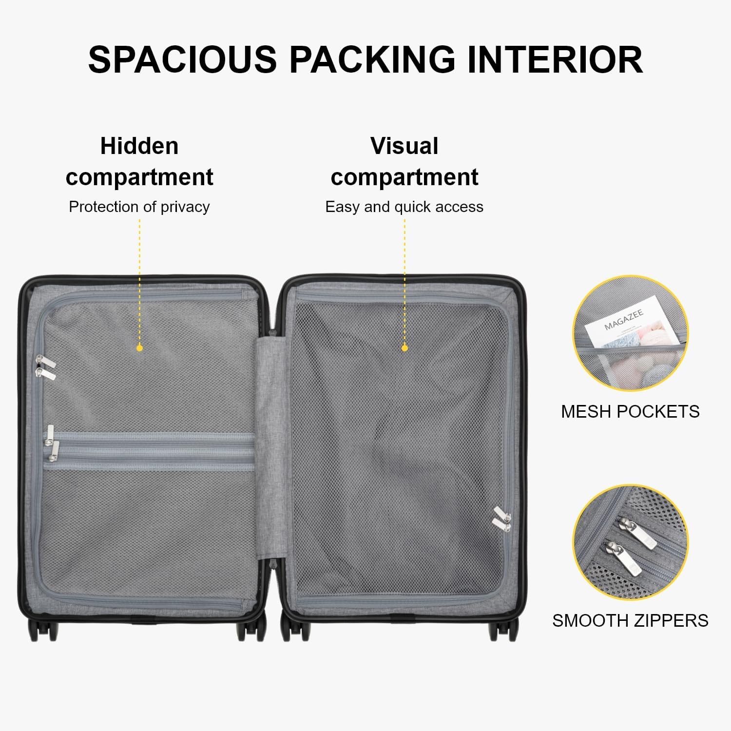 LEVEL8 Carry on Luggage Airline Approved, Carry on Suitcases with Wheels, Lightweight Hardside Luminous Textured Luggage for Travel, Tsa Approved, 20-Inch Carry-On, Navy - Image 8