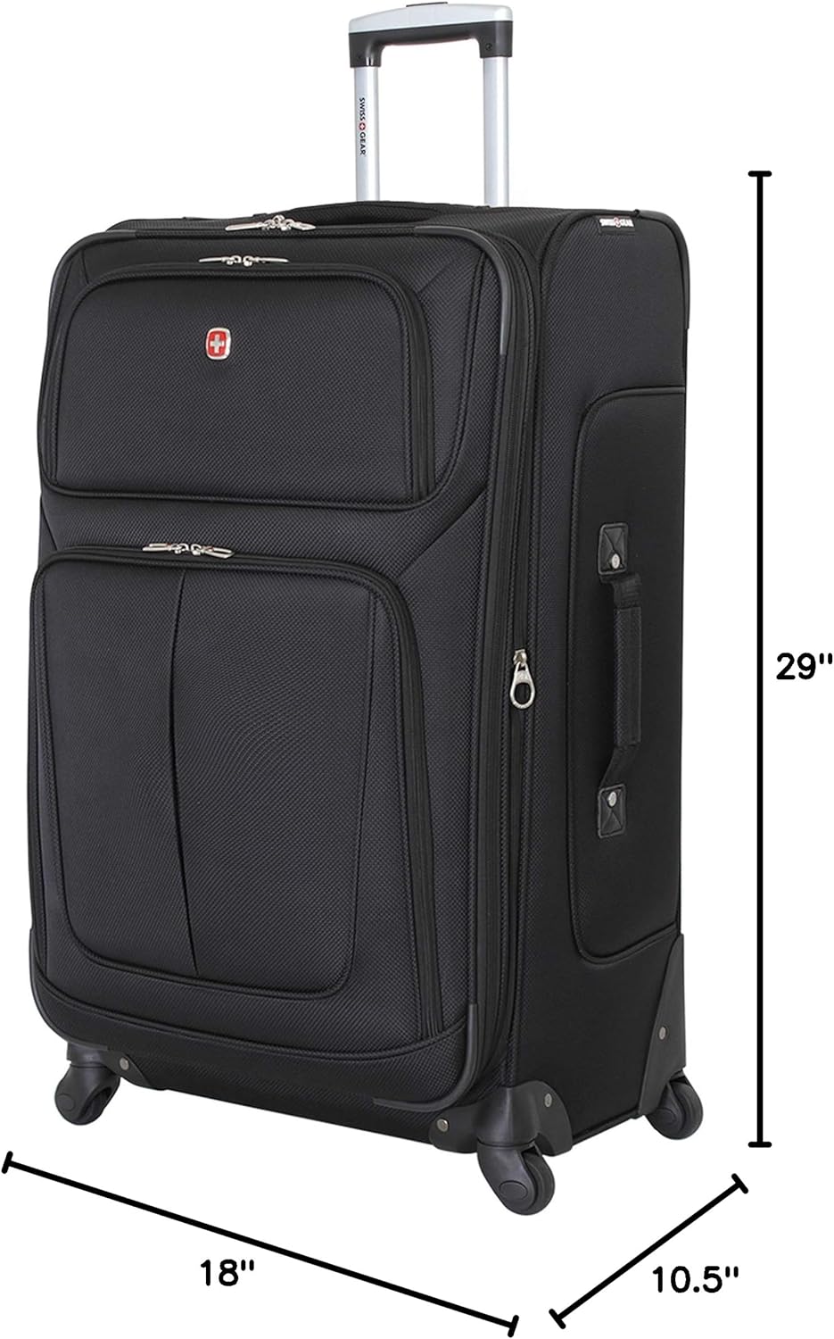 SwissGear Sion Softside Expandable Luggage, Black, Checked-Large 29-Inch - Image 10