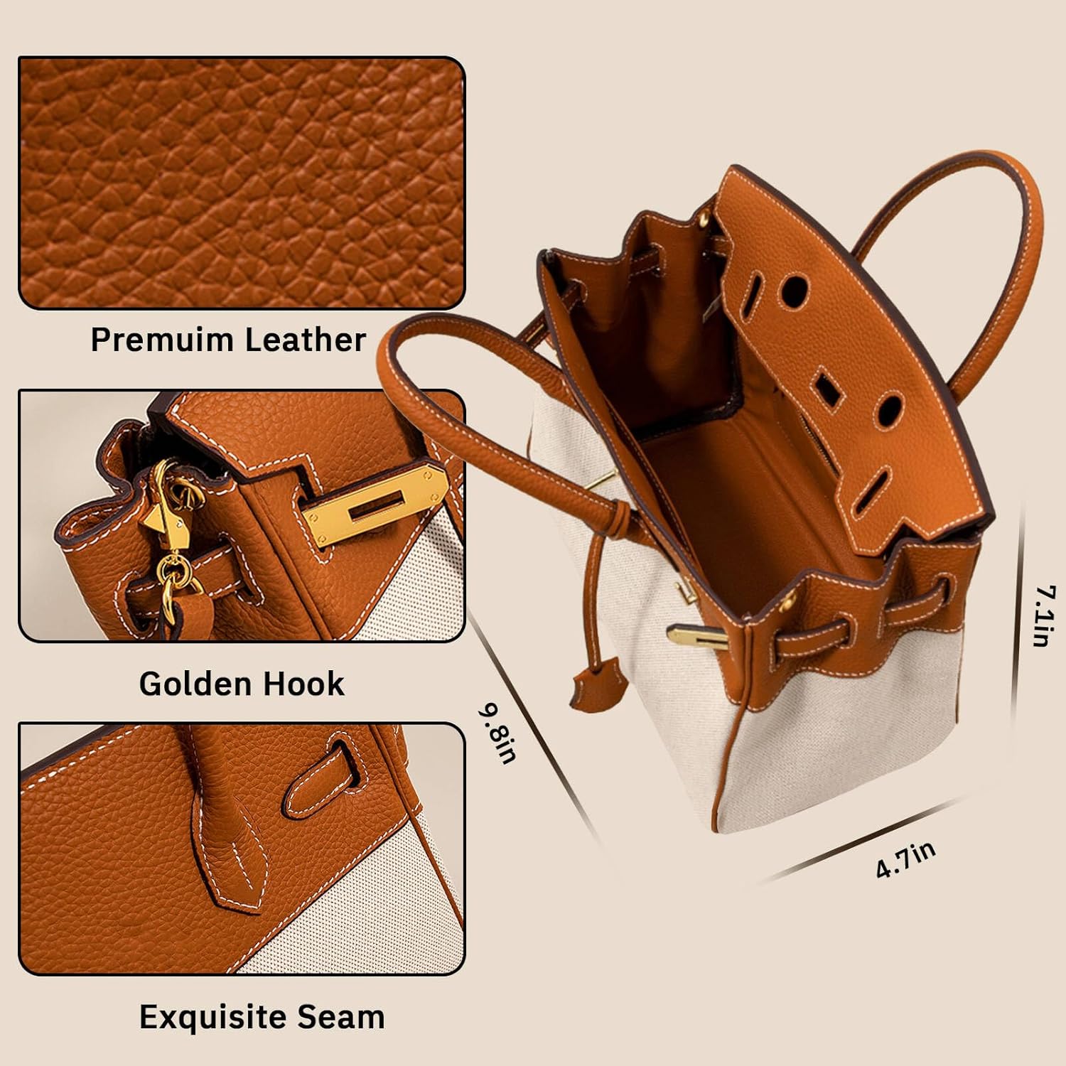 Women's Handbags Crossbody Leather Tote Bag for Women Shoulder Bag Designer Handbags Top Handle Satchel Mini Tote Buckle - Image 2