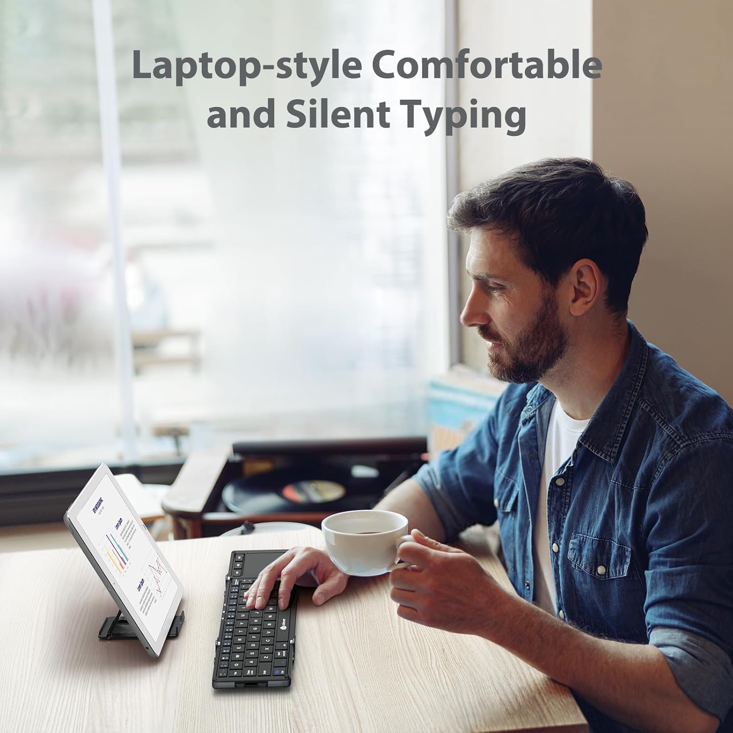 iClever Foldable Keyboard, BK08 Bluetooth Keyboard with Sensitive Touchpad, Multi Devices, Pocket-Sized Tri-Folding Portable Keyboard for iPad, iPhone, Smartphone, Laptop and Table - Image 7