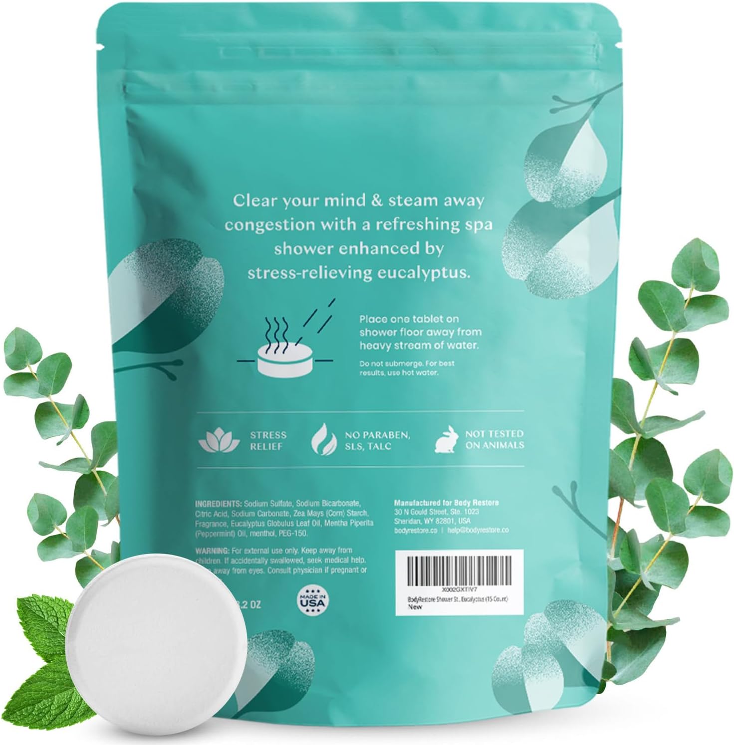Body Restore Shower Steamers Aromatherapy 15 Pack - Easter Basket Stuffers, Relaxation Birthday Gifts for Mom, Dad, Best Friend, Travel Essentials, Stress Relief, Self Care - Eucalyptus - Image 8