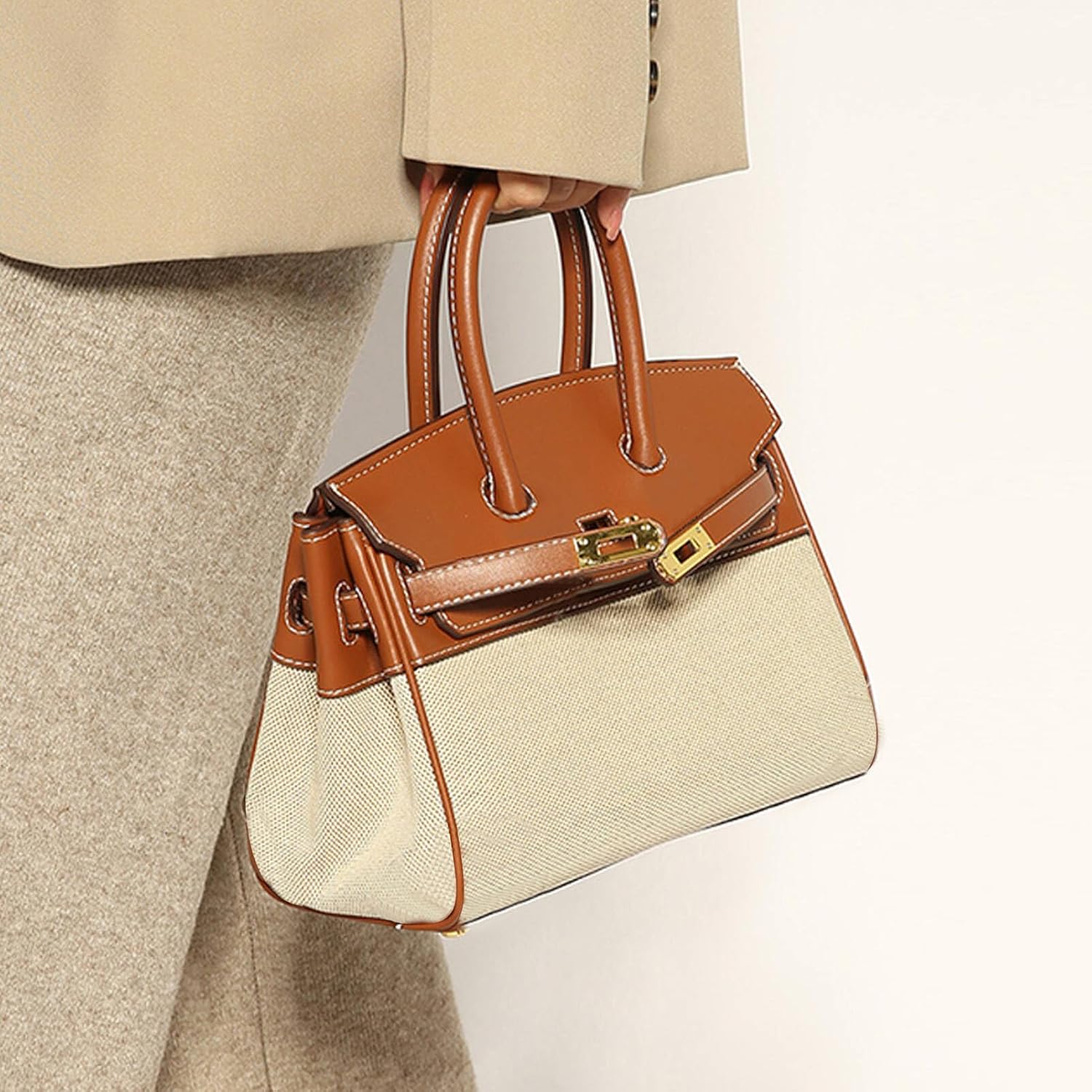 Women's Handbags Crossbody Leather Tote Bag for Women Shoulder Bag Designer Handbags Top Handle Satchel Mini Tote Buckle - Image 5