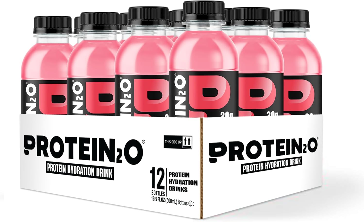 Protein2o 20g Whey Protein Isolate Hydration Drink, 350mg of Electrolytes, Vitamins B5 & B6, Sugar Free, Strawberry Watermelon, 16.9 oz Bottle (12 Count) - Image 2