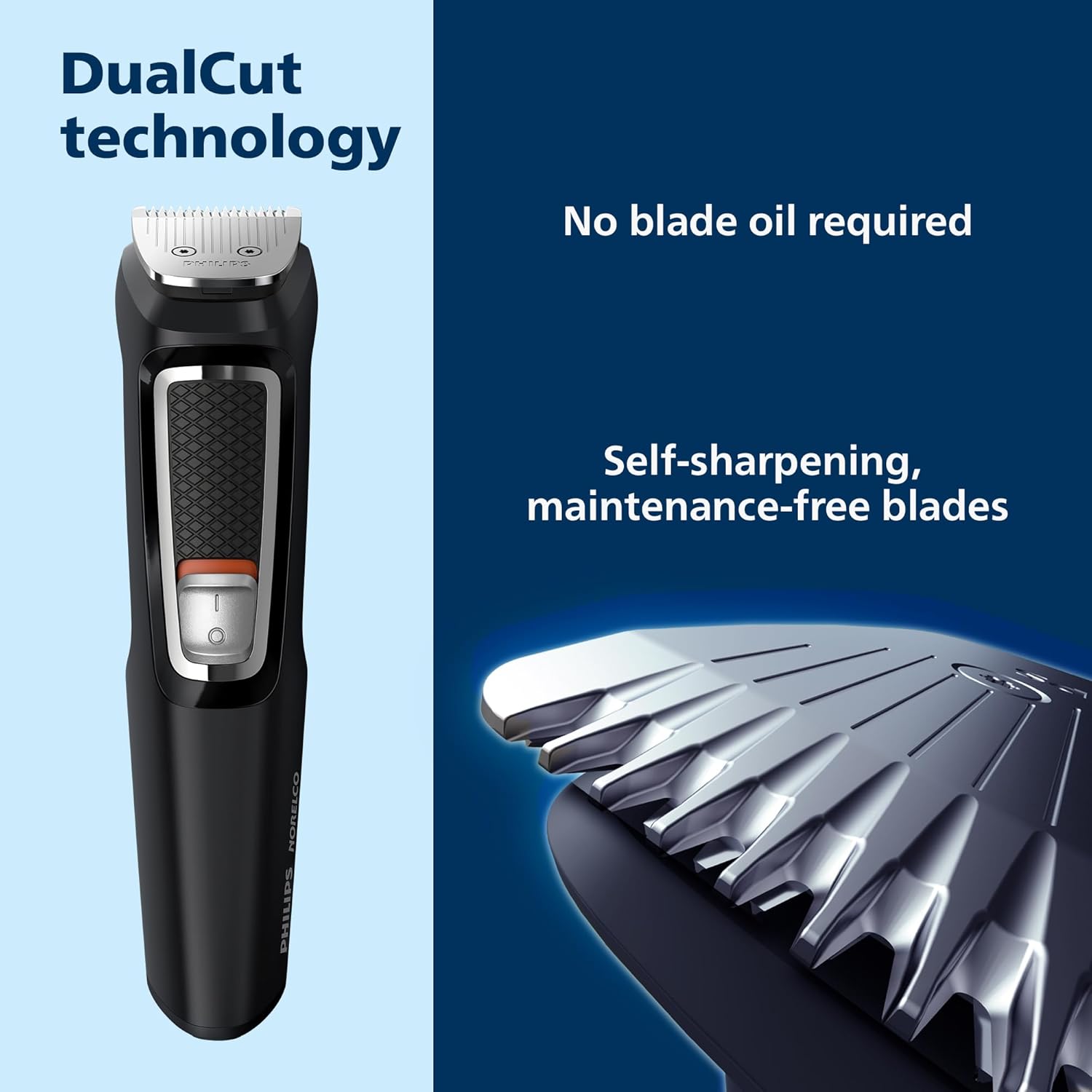 Philips Norelco Multi Groomer All-in-One Trimmer Series 3000-13 Piece Mens Grooming Kit for Beard, Face, Nose, Ear Hair Trimmer and Hair Clipper - NO Blade Oil Needed, MG3740/40 - Image 5