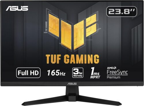 ASUS TUF Gaming 23.8” 1080P Monitor (VG247Q1A) – Full HD, 165Hz (Supports 144Hz), 1ms, Extreme Low Motion Blur, Adaptive-sync, FreeSync Premium, Shadow Boost, Speakers, Eye Care, HDMI, DisplayPort