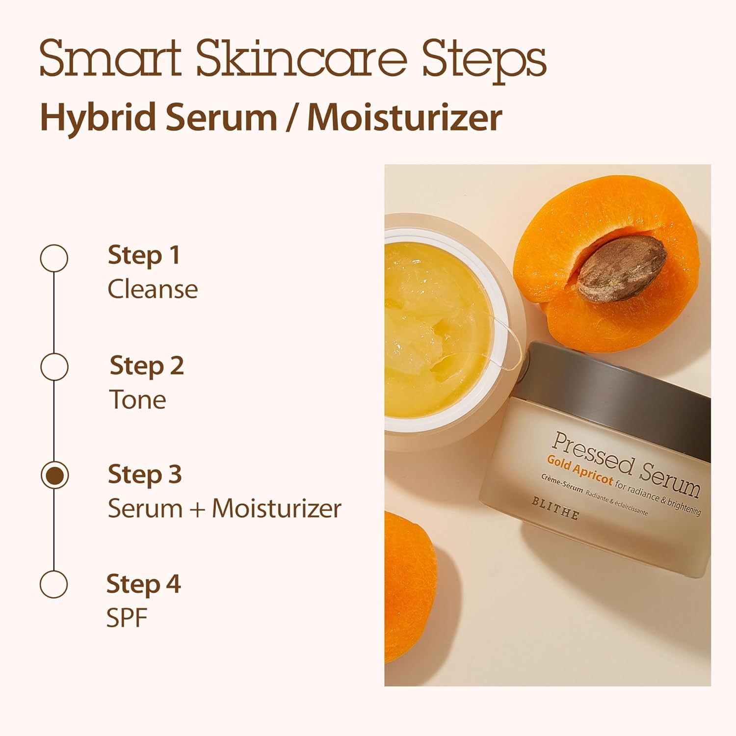 BLITHE Pressed Serum Glass Skin Korean Skincare 31.27% Apricot Extract & Niacinamide for Natural Glow, Hybride Serum & Moisturizer 0.91 fl oz - Image 6