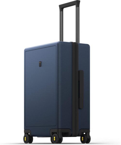 LEVEL8 Carry on Luggage Airline Approved, Carry on Suitcases with Wheels, Lightweight Hardside Luminous Textured Luggage for Travel, Tsa Approved, 20-Inch Carry-On, Navy