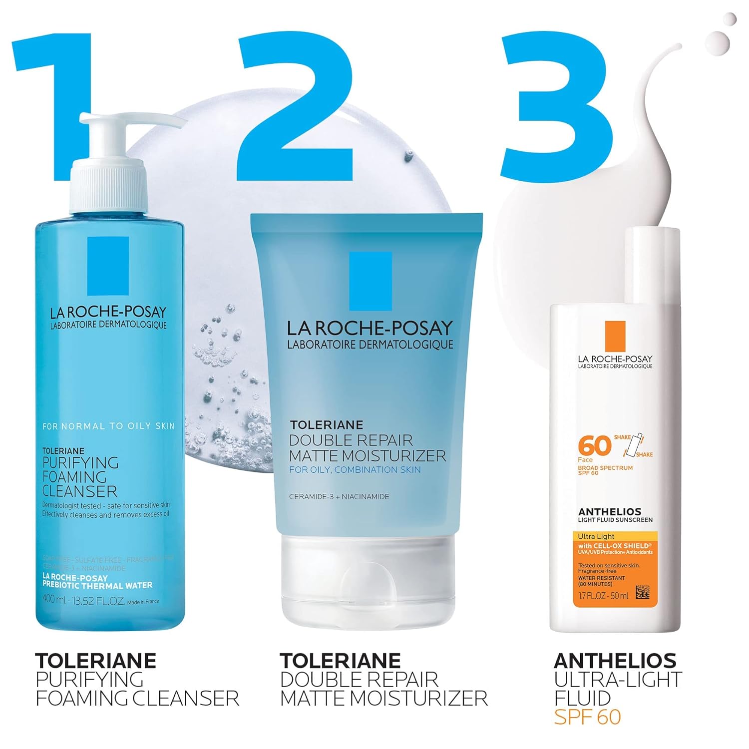 La Roche-Posay Anthelios Light Fluid Facial Sunscreen SPF 60, Lightweight Sunscreen For Face, Fluid Texture, Broad Spectrum SPF + Antioxidants, Oil Free & Oxybenzone Free, Travel Size 1.7 Fl. Oz. - Image 9