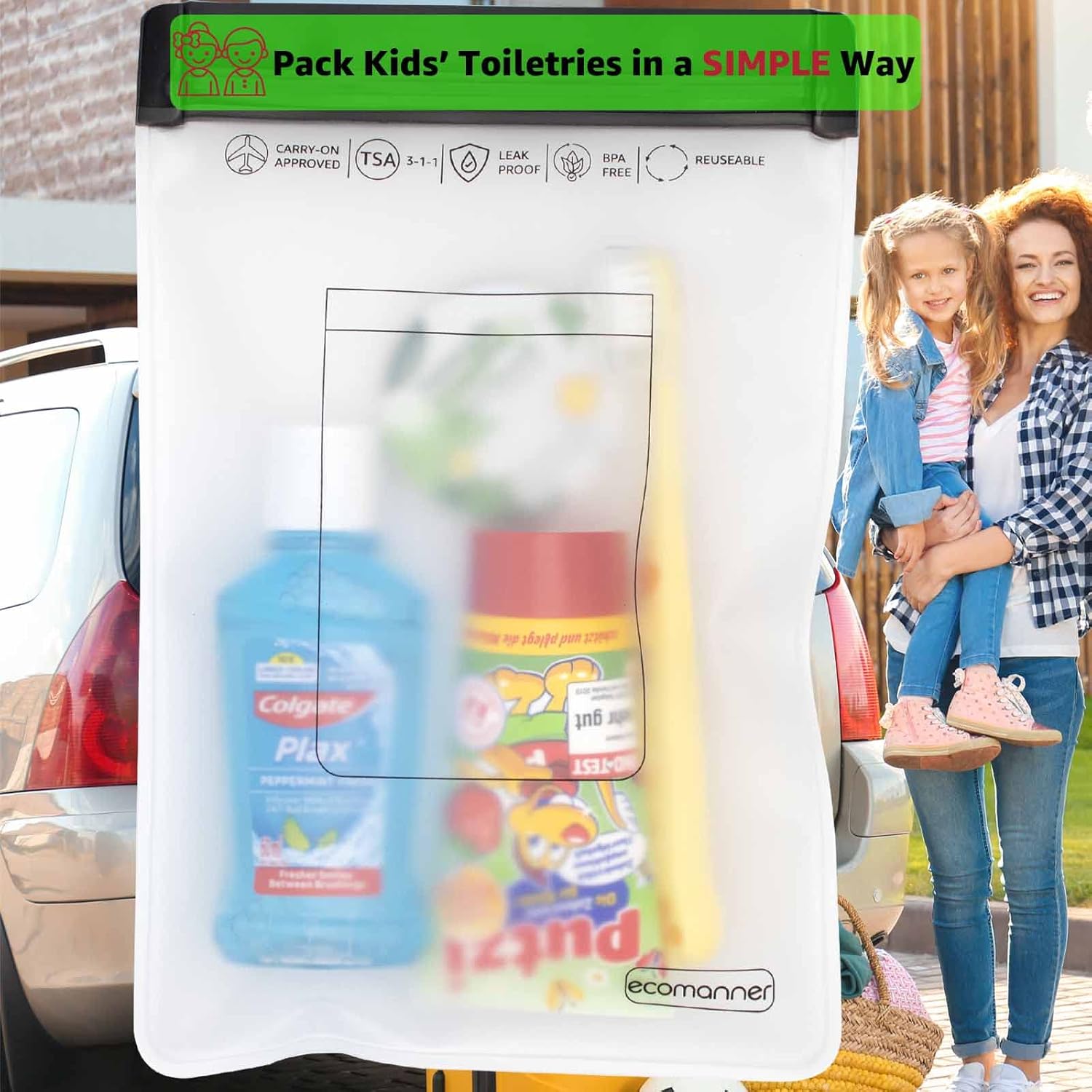 4 Pack TSA Approved Toiletry Bag Leak Proof Zipper Free, TSA Toiletry Bag Clear Quart Size for Travel Carry-on (2 Small and 2 Large Size) - Image 5
