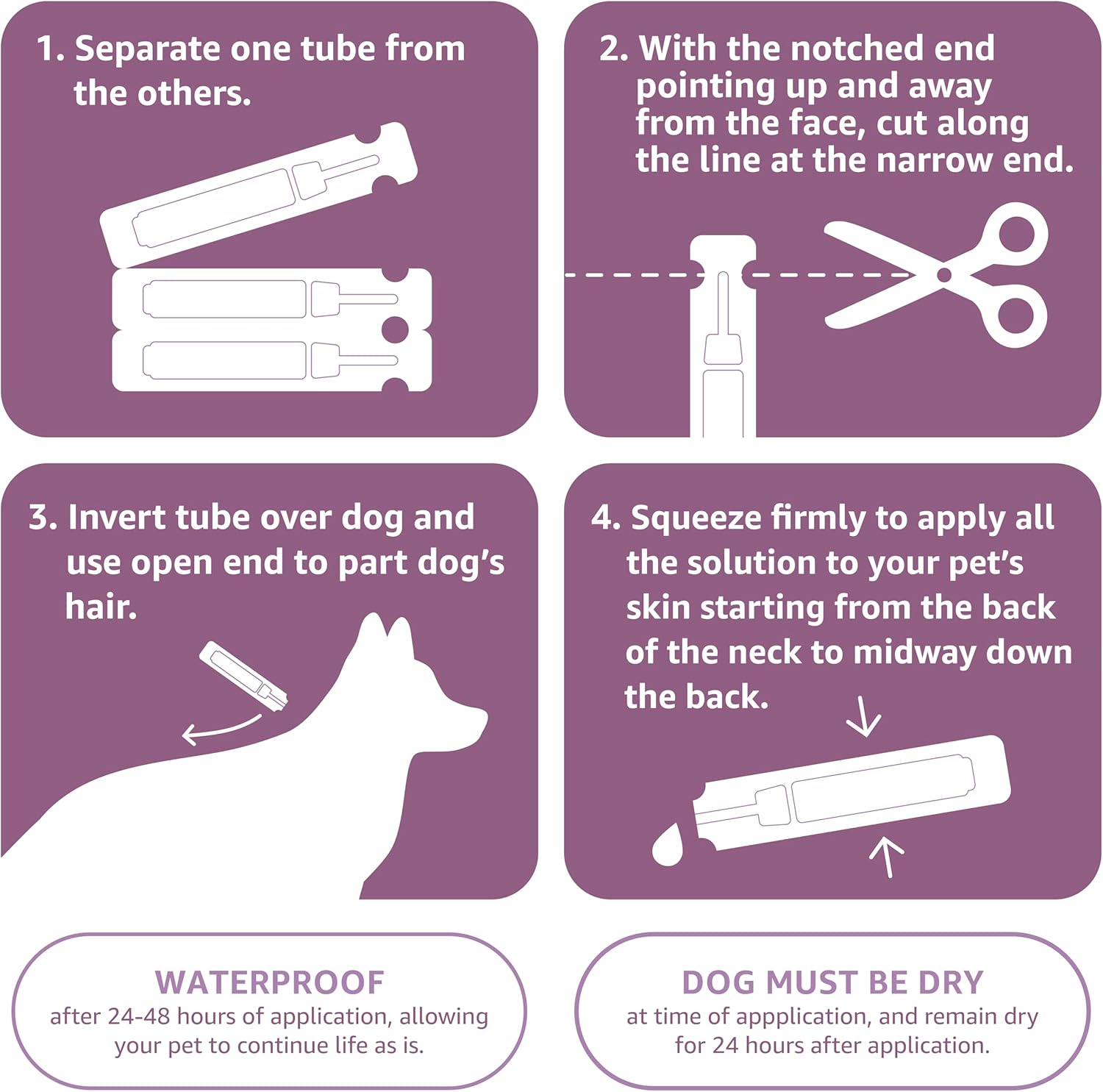 Amazon Basics Flea and Tick Topical Treatment for Large Dogs (45-88 pounds), Unscented, 3 Count (Previously Solimo) - Image 4