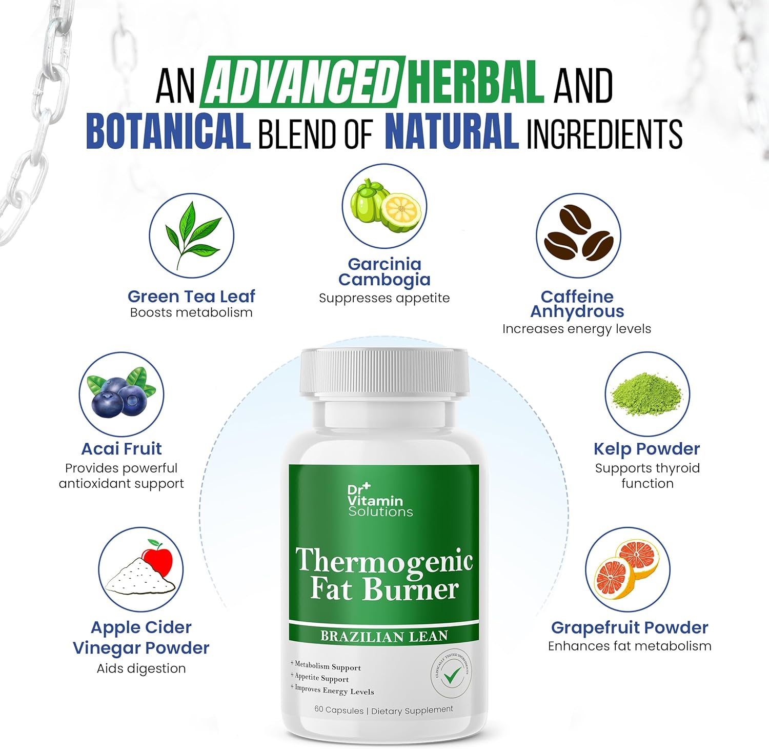 Thermogenic Fat Burner Brazilian Lean, Weight Loss Pills for Women, Waist Trimmer & Supplements for Bloating for Women & Men, 60 Capsules - Image 3