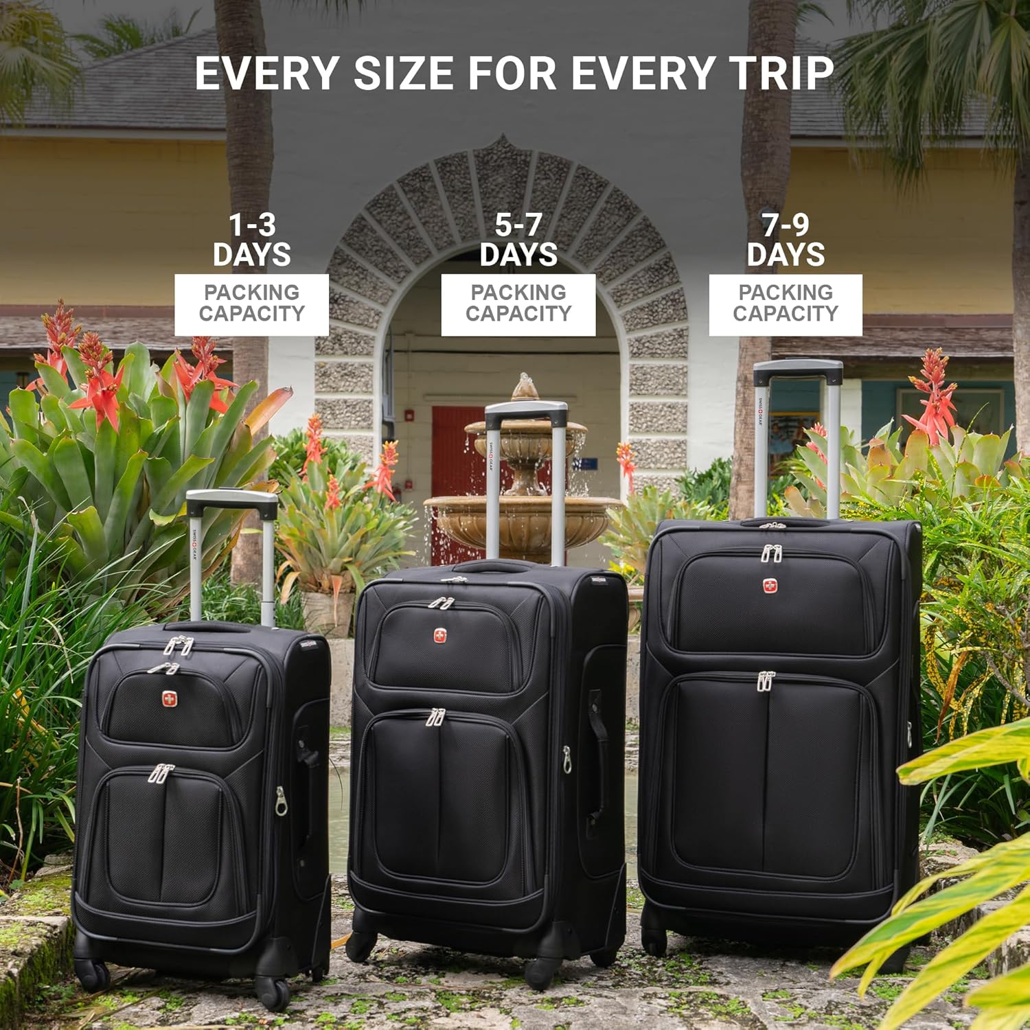 SwissGear Sion Softside Expandable Luggage, Black, Checked-Large 29-Inch - Image 5