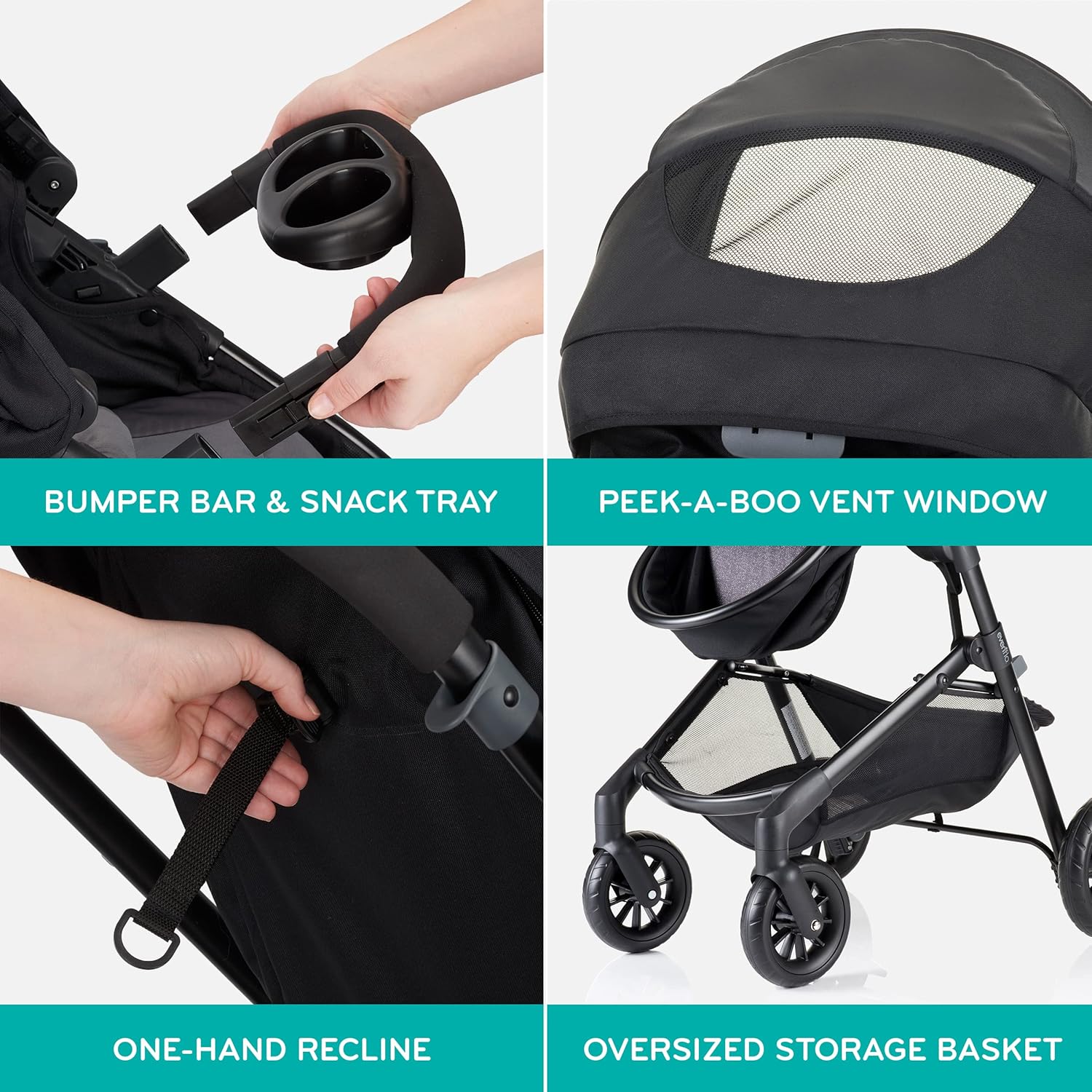 Evenflo Pivot Modular Travel System with LiteMax Infant Car Seat with Anti-Rebound Bar (Casual Gray) - Image 10