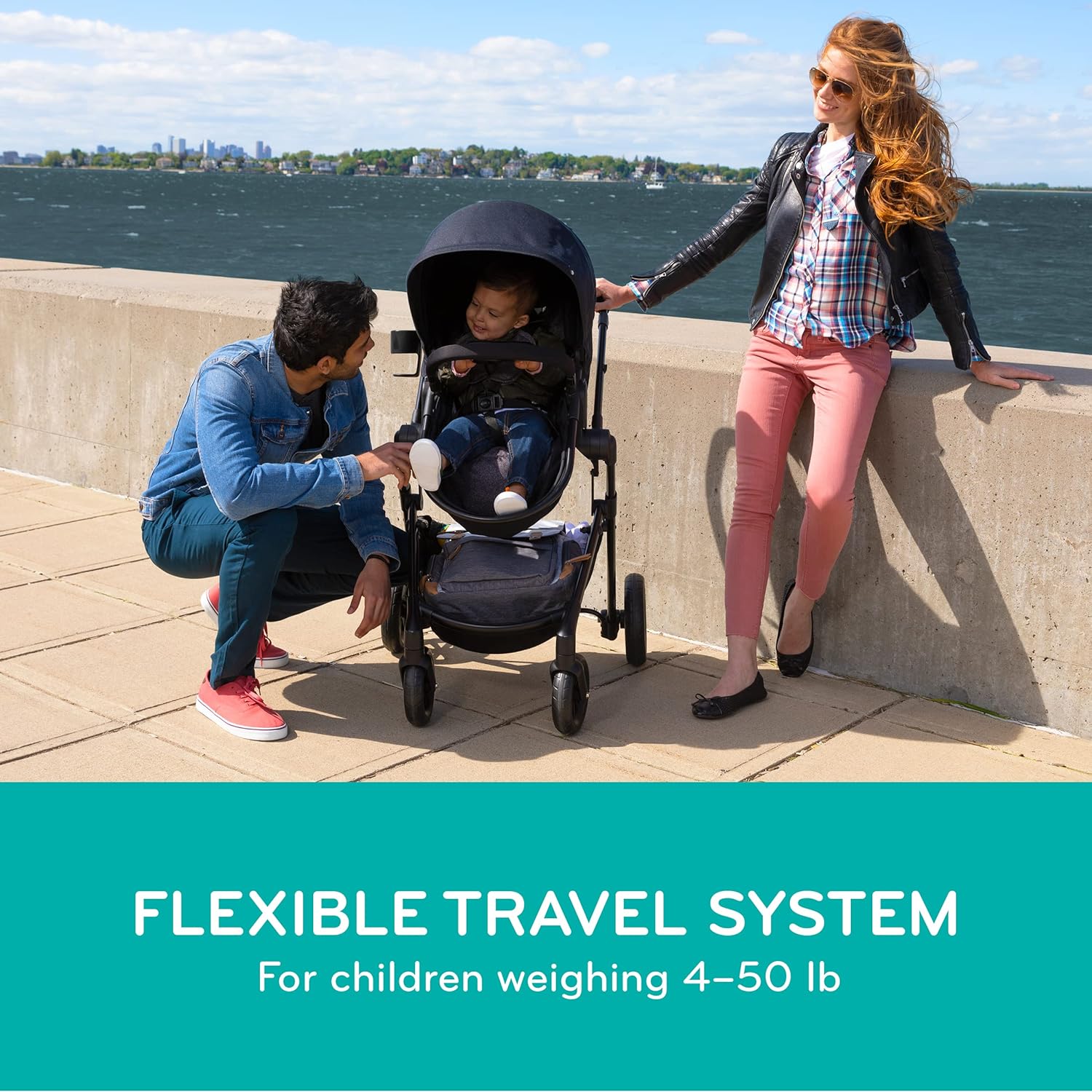 Evenflo Pivot Modular Travel System with LiteMax Infant Car Seat with Anti-Rebound Bar (Casual Gray) - Image 6